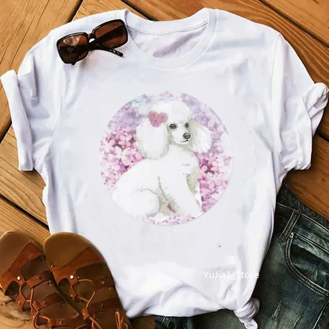 Cute Graffiti Animal Print White T shirt C052720 - Shop at LoveMi