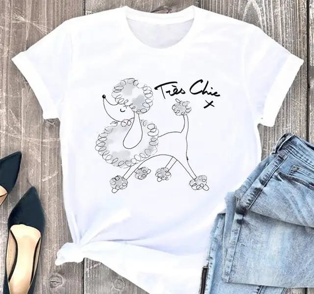 Cute Graffiti Animal Print White T shirt Ch2120 - Shop at LoveMi