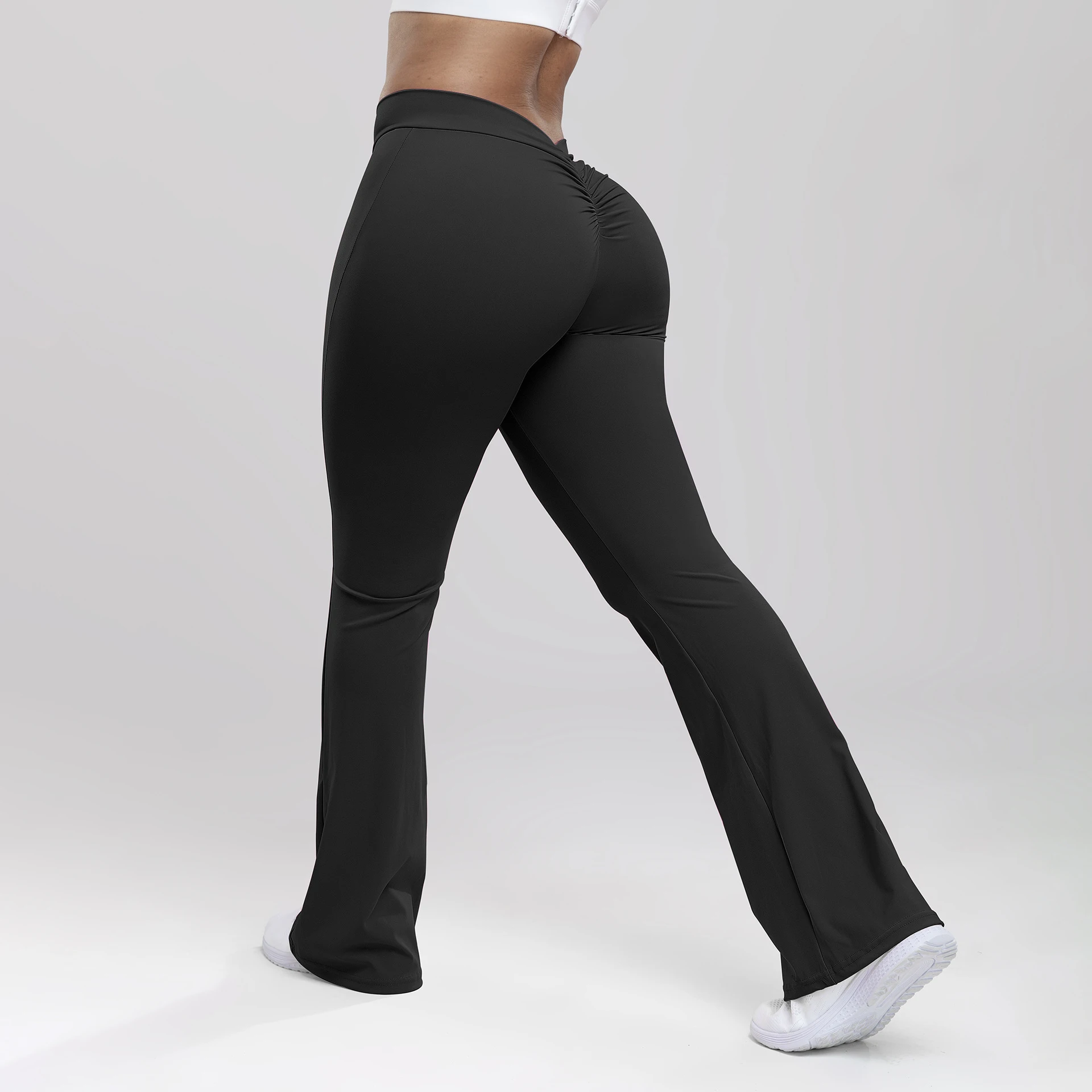 High Waist Hip Lift Sports Trousers Training - Black
