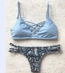 Europe and the United States summer sexy ladies swimsuit printed bikini set N82 M - Shop at LoveMi