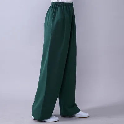 Men's And Women's Fashion Casual Breathable Cotton And Linen Practice Pants Green - Shop at LoveMi