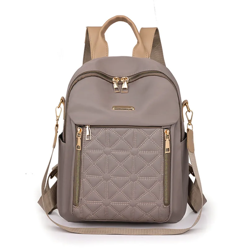 Diamond Embroidery Thread Versatile Large Capacity Waterproof Travel Backpack Khaki - Shop at LoveMi