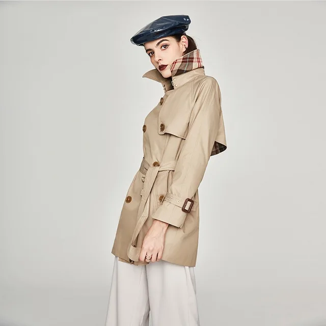 Women's Trench Coat Mid length Korean Style Spring And Autumn Khaki - Shop at LoveMi