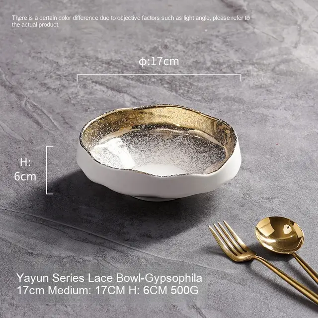 Creative Lace Ceramic Salad Bowl Good looking Tableware Starry Sky 17Cm - Shop at LoveMi