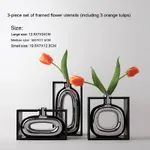 Vase Set Of 3 And 3 Tulip