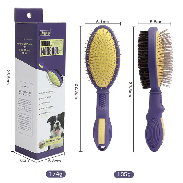 Pet Comb Hair Special Comb Napping Fluffy Needle Hair Knotting Float Hair Cleaning Purple Yellow Color Box - Shop at LoveMi