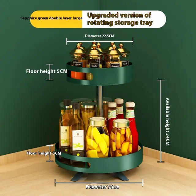 Kitchen Double layer Rotating Seasoning Product Storage Rack Style 24 - Shop at LoveMi