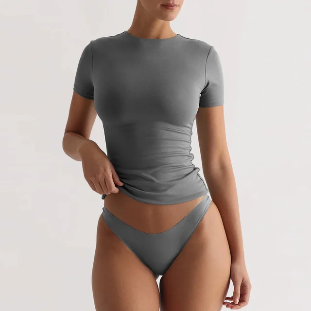 Slim fit Sexy Pure Desire Top Dark Gray - Shop at LoveMi