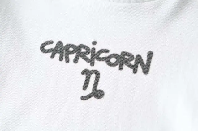 T shirt Slim Fit Zodiac Fit Cut Rib Midriff baring Top Cute Kawaii Capricorn - Shop at LoveMi