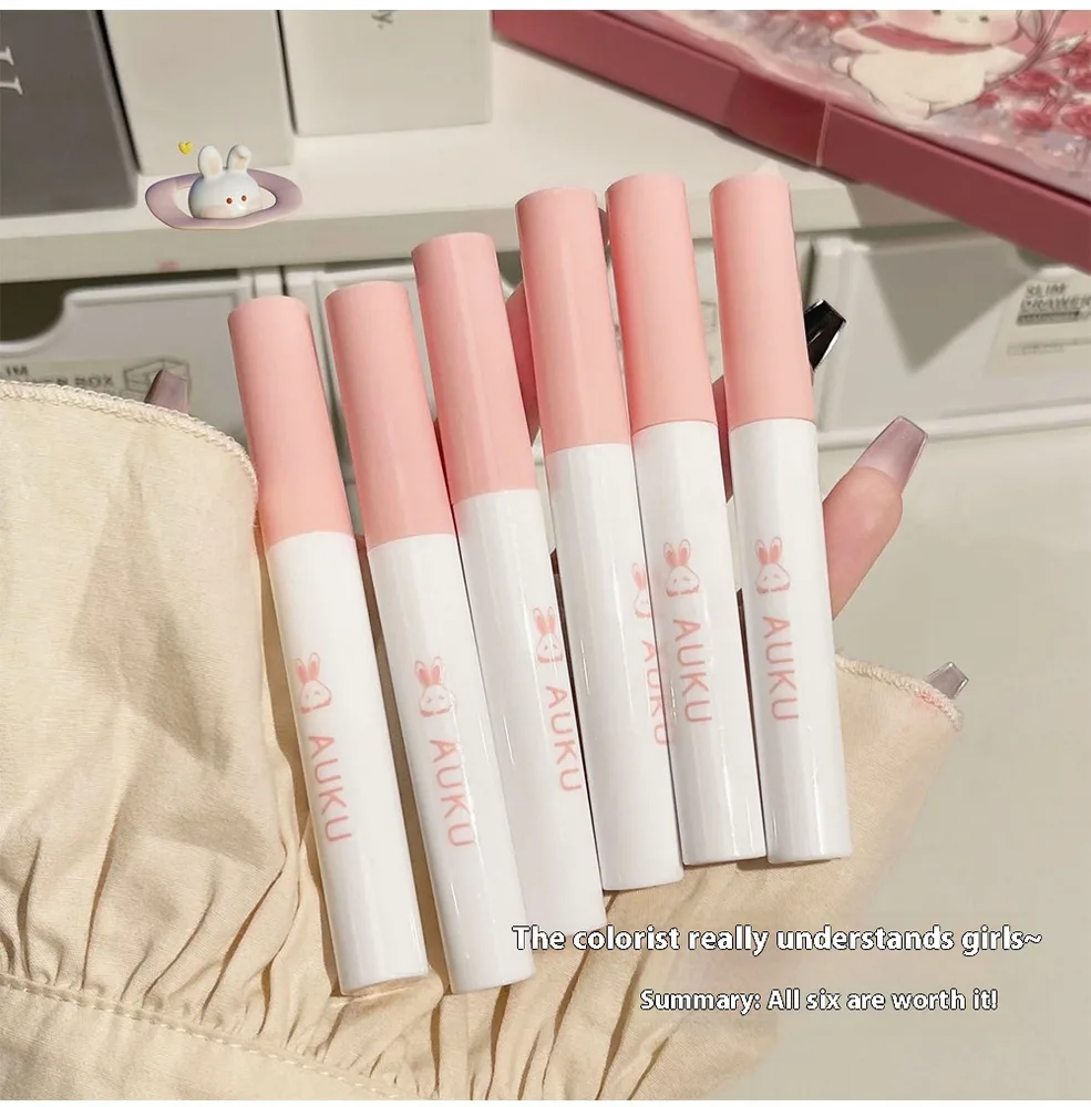 Matte Finish Velvet White Lip Mud Student Party Plain Face Six Pieces Lip Glaze Set Six Pack - Shop at LoveMi