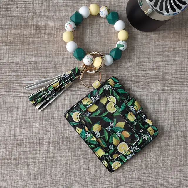 Silicone Beads Bracelet Key Chain Leopard Print 10Style - Shop at LoveMi