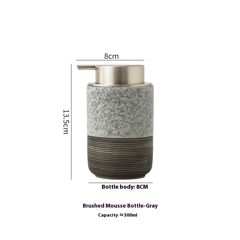 Household Ceramic Relief Pressed Mousse Bottles Gray - Shop at LoveMi