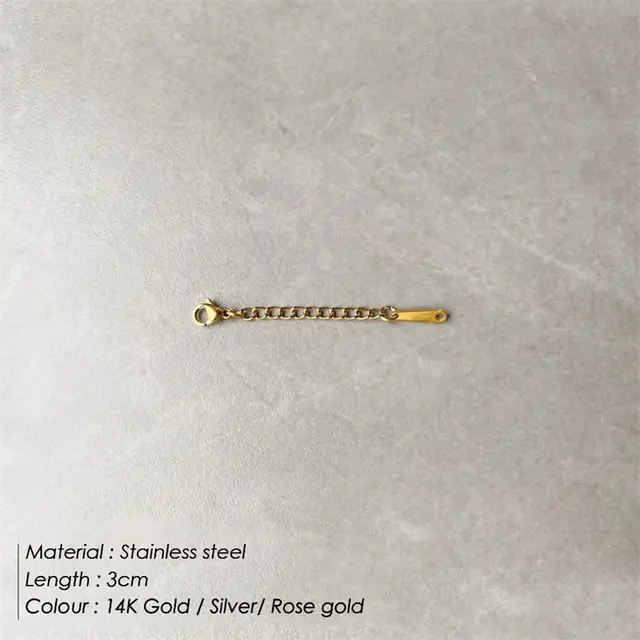 Stainless Steel Jewelry Accessories Extension Adjustment Long Tail Chain Gold - Shop at LoveMi