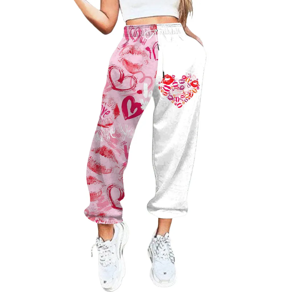 Women's 3D Digital Printing Ankle Banded Pants Casual Sports Trousers - Ck19 Pl46