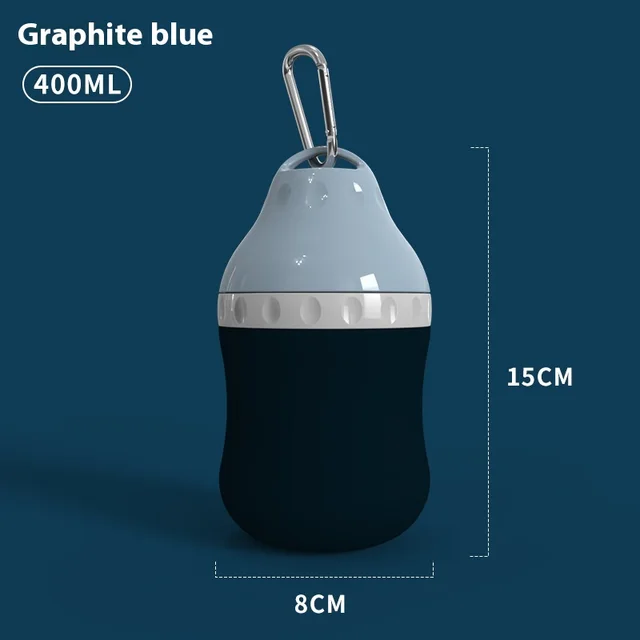 Outdoor Water Cup Dog Portable Outdoor Drinking Water Apparatus Graphite Blue 400Ml - Shop at LoveMi