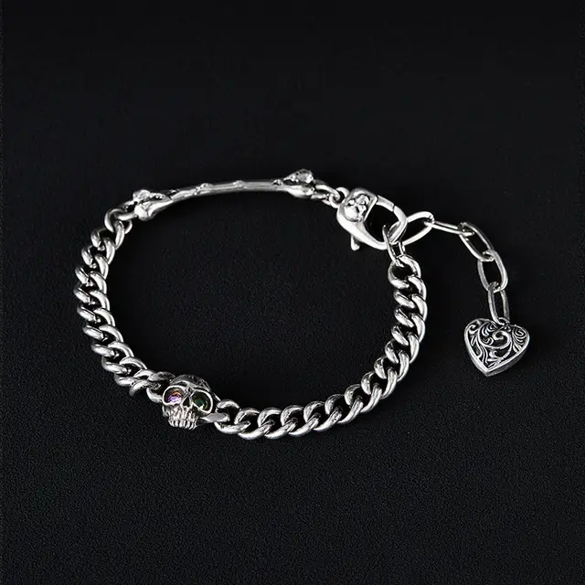 Skull Bracelet Women's Retro Heavy Industry Distressed Sl3934 - Shop at LoveMi