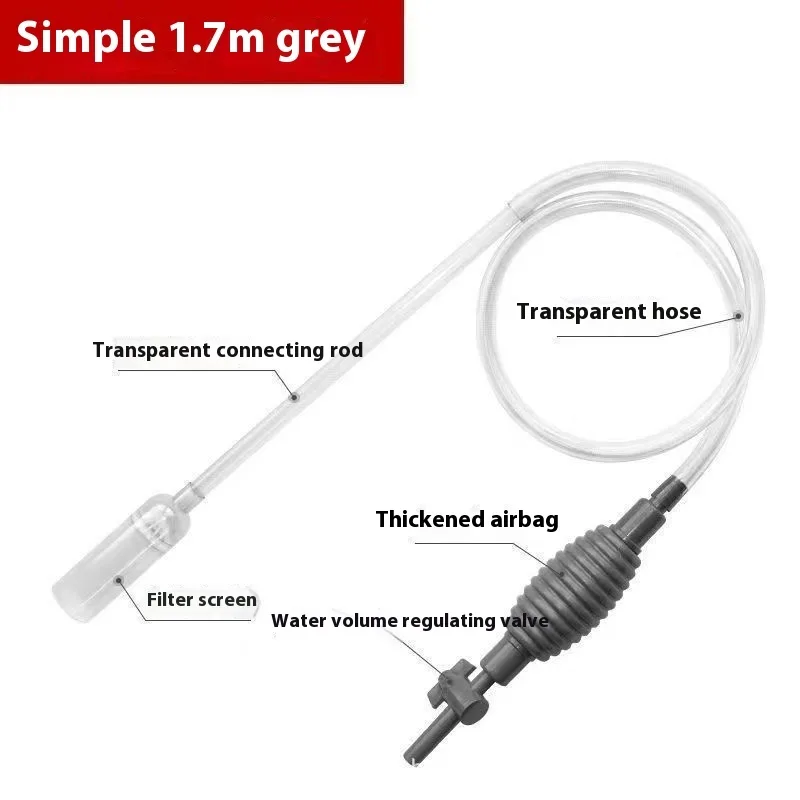 Fish Tank Water absorbing Machine Siphon Tube Manual Water Exchange Suction Wall hung Urinal 1.7M Big Hand Suction - Shop at LoveMi