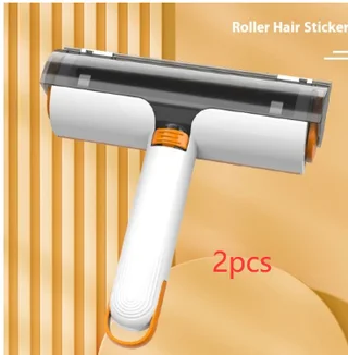 2 In 1 Pet Hair Removal Roller Multifunctional Portable Washable Hair Removal Brush Pet Supplies - White Orange 2Pcs - View 1