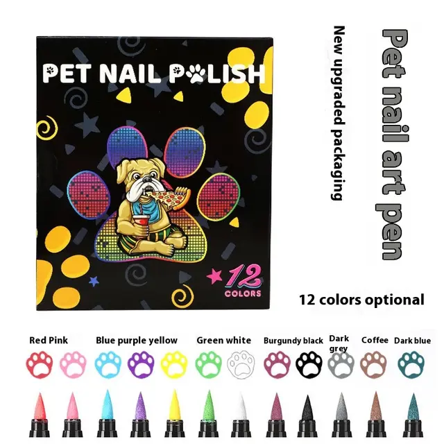 Beauty Paint Pen Graffiti Hook Line Three in one Soft Head Nail Brush Pet Nail Brush 12 Colors - Shop at LoveMi