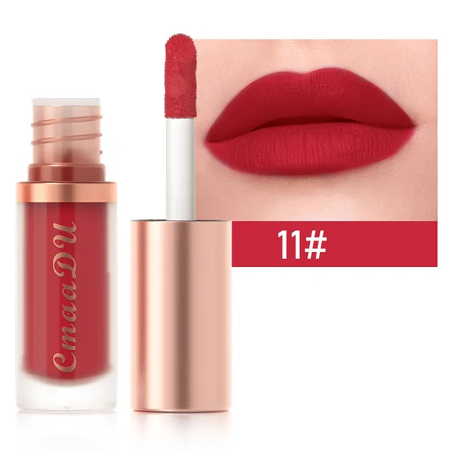 12 color Lipstick Velvet Lip Gloss Single Lip Lacquer Matte Finish No Stain On Cup Fade Style11 - Shop at LoveMi