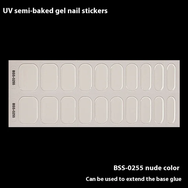 Pure Color Gel Nail Sticker Uv Phototherapy Semi curing Nail Art Sticker Bss0255 Nude - Shop at LoveMi