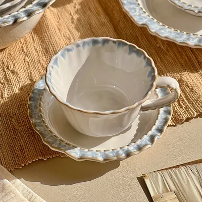 French Retro Plate Bowl High Sense Simple And Light Luxury Tableware Suit Coffee Set - Shop at LoveMi