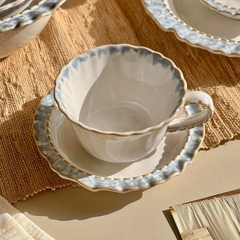 French Retro Plate Bowl High Sense Simple And Light Luxury Tableware Suit Coffee Set - Shop at LoveMi
