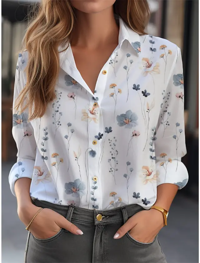 Women's Cardigan 3D Flower Print Long Sleeve Shirt Nccs0102 - Shop at LoveMi