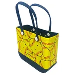 Beach Bag Portable Printing Waterproof Washable Rubber Beach Handbag - Yellow