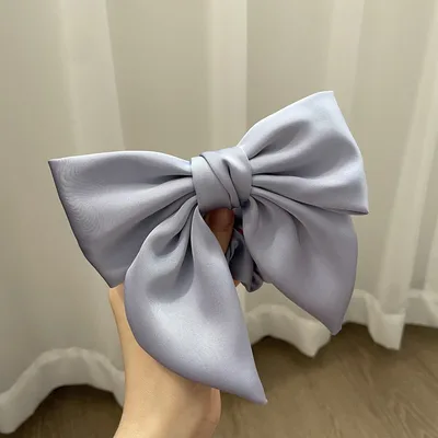 Women's French Cream Texture Bow Hair Accessories Sky Blue - Shop at LoveMi