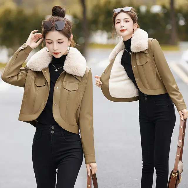 Women's Fashionable All match Motorcycle Jacket Top Yellow - Shop at LoveMi