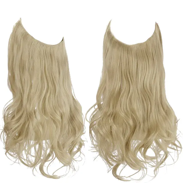 Wig Female Fish Line Type Long Curly Hair Chemical Fiber Extension Piece Matte High Temperature Silk Fish Silk Thread Wig Piece 24And613 - Shop at LoveMi