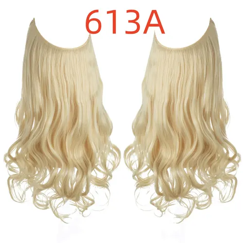 Wig Female Fish Line Type Long Curly Hair Chemical Fiber Extension Piece Matte High Temperature Silk Fish Silk Thread Wig Piece 613A - Shop at LoveMi