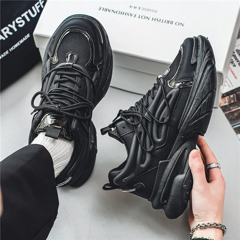 Men's Fashion Breathable Mesh Surface Sneaker Black - Shop at LoveMi