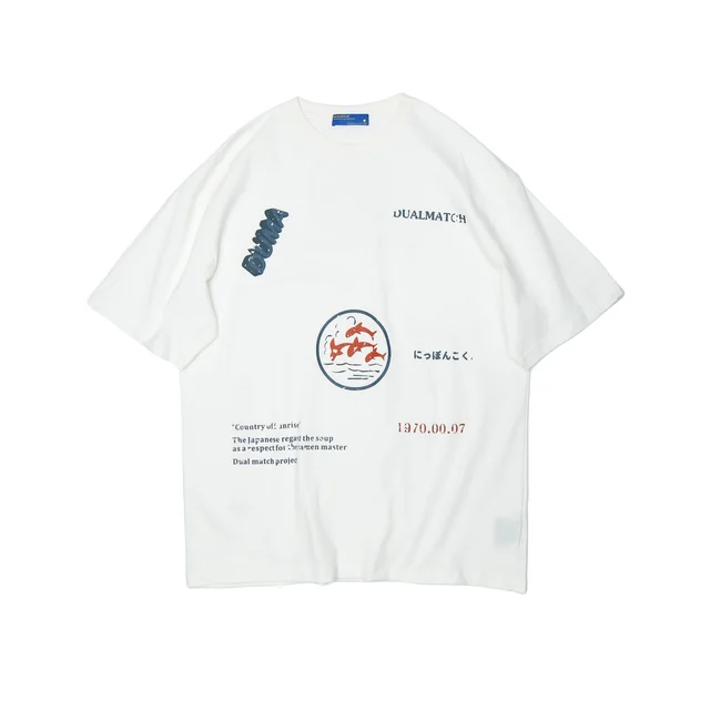 Street Casual Letter Print T shirt Loose White - Shop at LoveMi