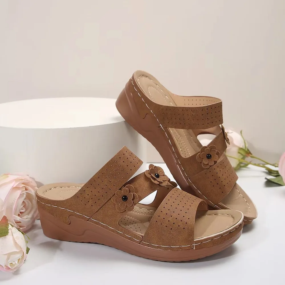 Wedge Platform Sandals With Plus Size Beach Brown - Shop at LoveMi