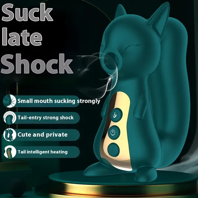 Cute Female Fox Cute Pet Sucking Massager Peacock Green - Shop at LoveMi