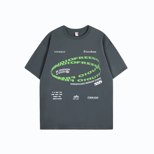 American Letter T shirt Summer Street Dark Night Gray - Shop at LoveMi