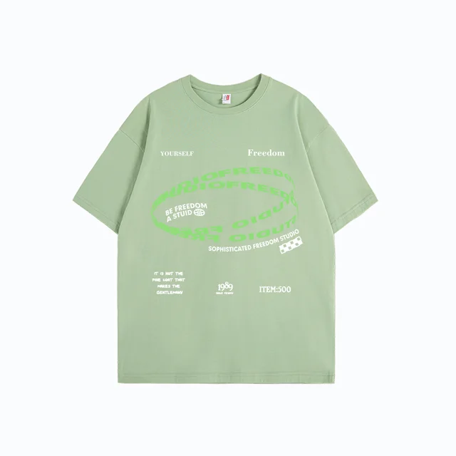 American Letter T shirt Summer Street Matcha Green - Shop at LoveMi