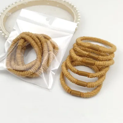 Simple High Elastic Hair Band For Women Hair Tieshair Bands Smaller Leather Sheath Hair Accessories Deep Coffee1Pcs - Shop at LoveMi