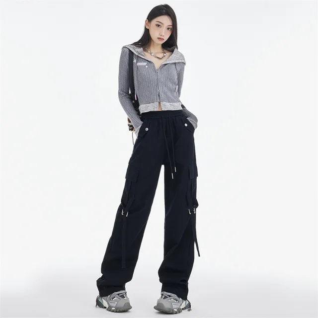 Women's High Waist Loose Wide Legs Overalls Black 401 - Shop at LoveMi