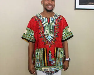 African T-shirt Short Sleeved Men's Top - Omdt111006