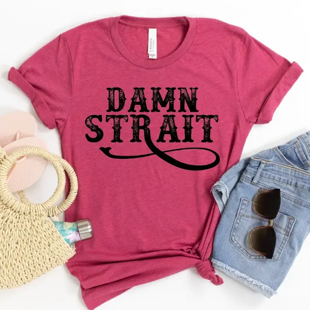 European And American Damn Strait T shirt Rose Red - Shop at LoveMi
