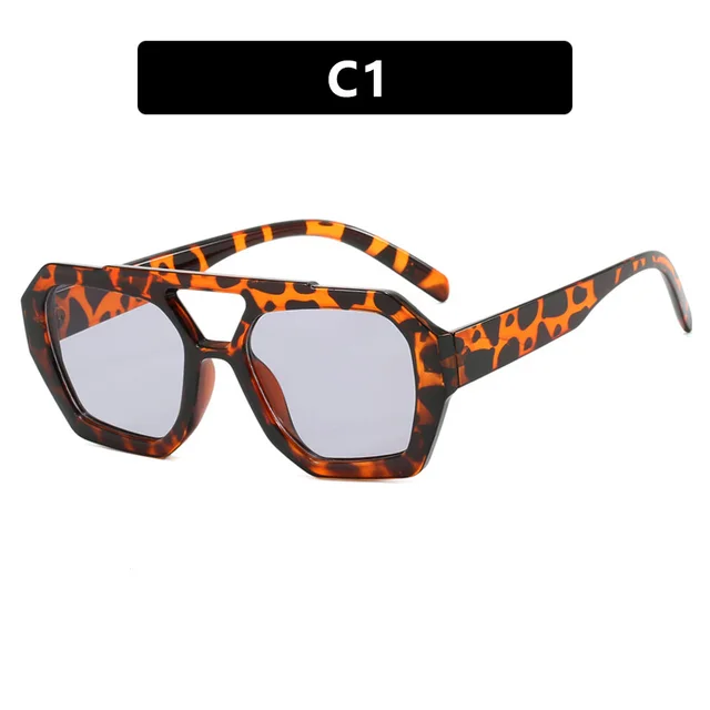 Ins Big Frame Leopard Sunglasses Summer Sunshade Beach Vacation Glasses C1 - Shop at LoveMi