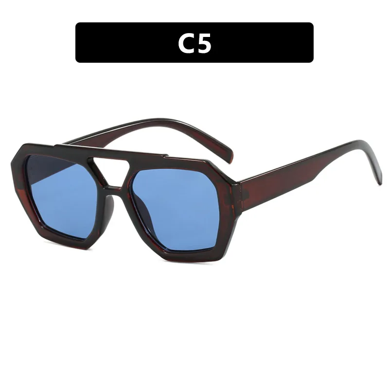 Ins Big Frame Leopard Sunglasses Summer Sunshade Beach Vacation Glasses - C3