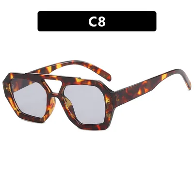 Ins Big Frame Leopard Sunglasses Summer Sunshade Beach Vacation Glasses C8 - Shop at LoveMi