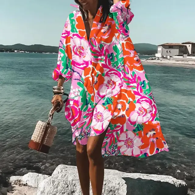 Women's Casual 3D Printing Long Shirt Bmq22091Nb - Shop at LoveMi