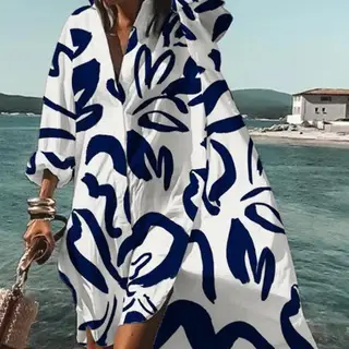 Women's Casual 3D Printing Long Shirt - Lcy20