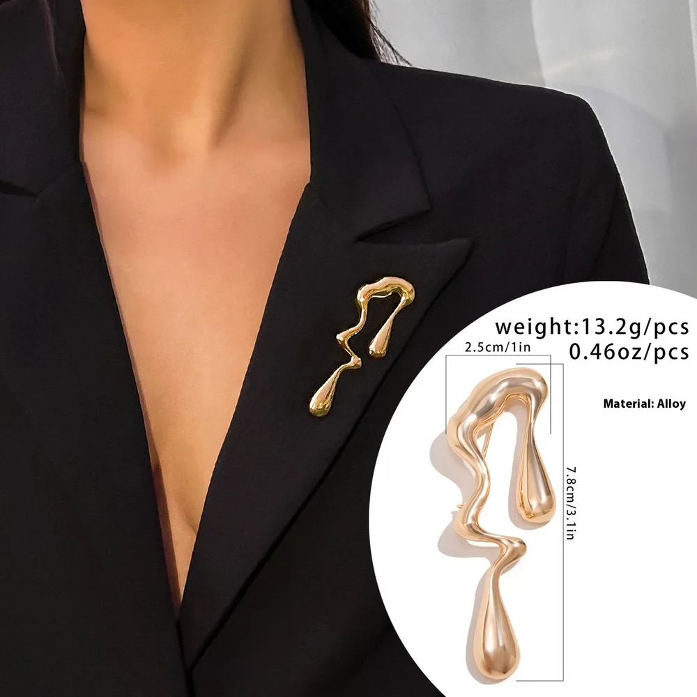 Liquid Lava Brooch Women's Coat Bow - 01 Gold 0180