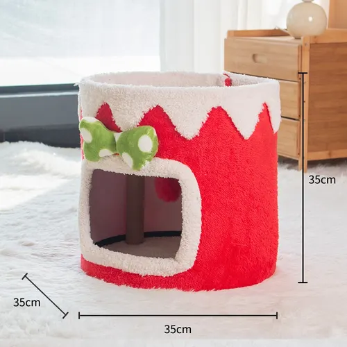 Double Layer Cat Climbing Frame Cat Nest Four Seasons Universal Red - Shop at LoveMi